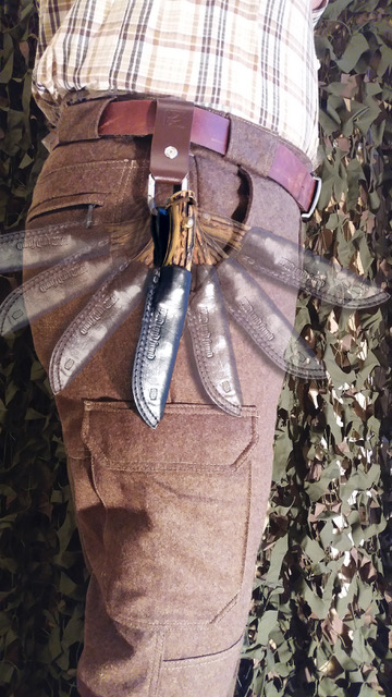 Gürtelschlaufe #2 mit D-Karabiner als Messer-Dangler